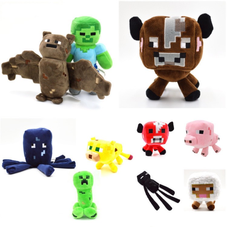 Minecraft Steve Zombie Enderman Creeper Plush Toys Stuffed Animals 10Pcs Set