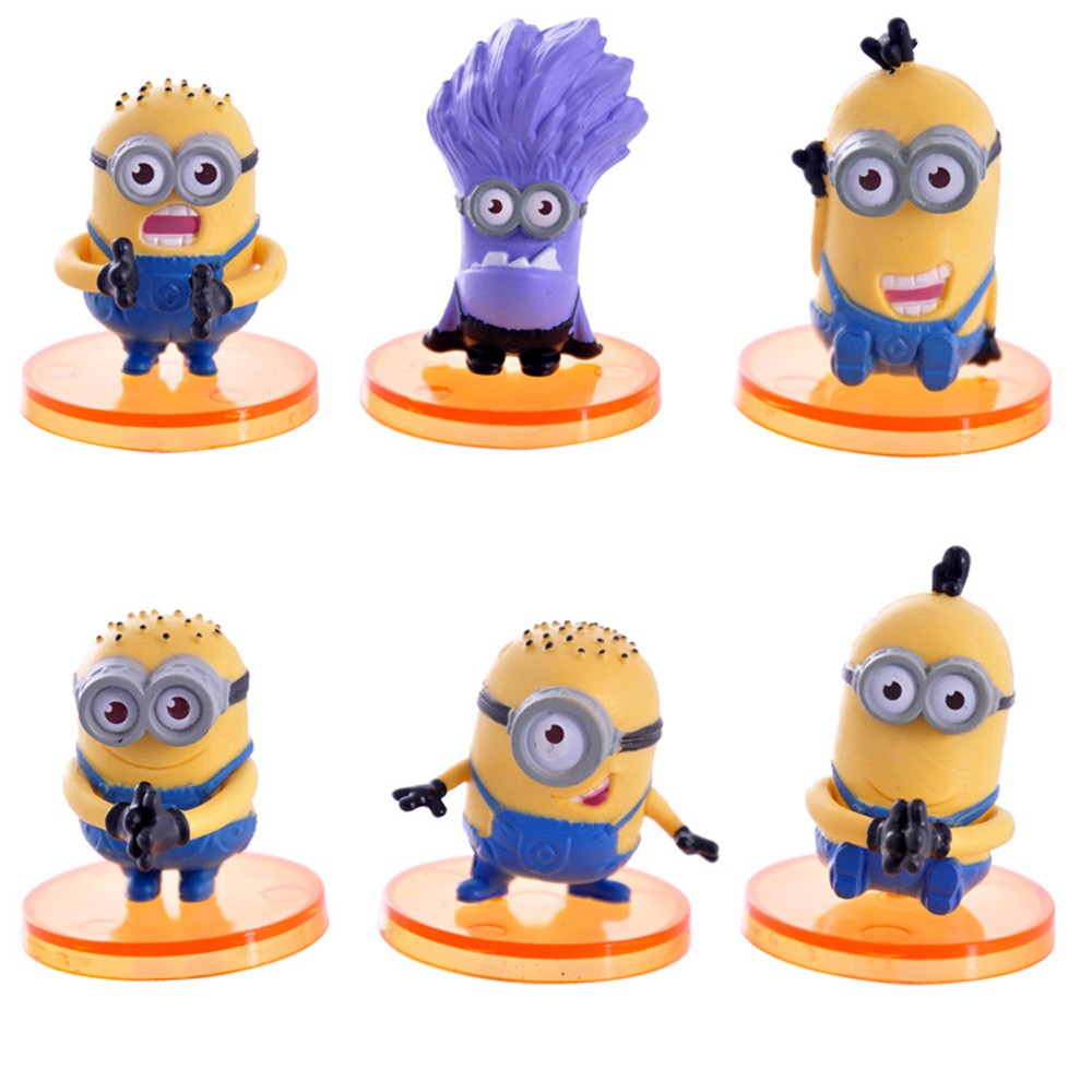 6Pcs DESPICABLE ME 2 The Minions Action Figures PVC Toys with Stands ... - 4f6a8ae147
