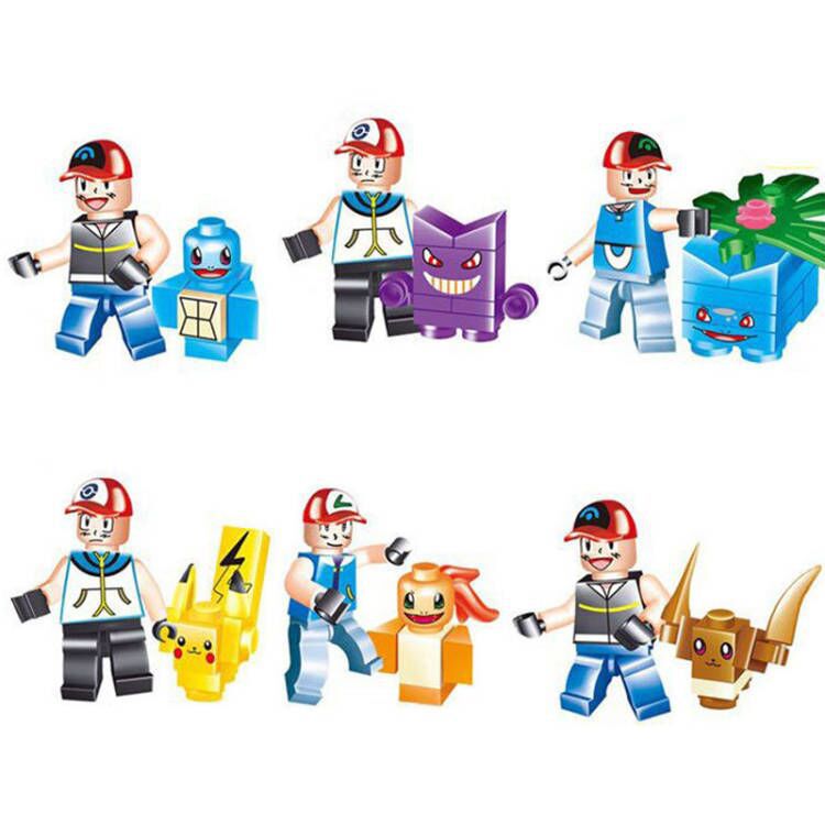 12Pcs Set Pokemon Pikachu Lego Compatible Building Blocks Mini