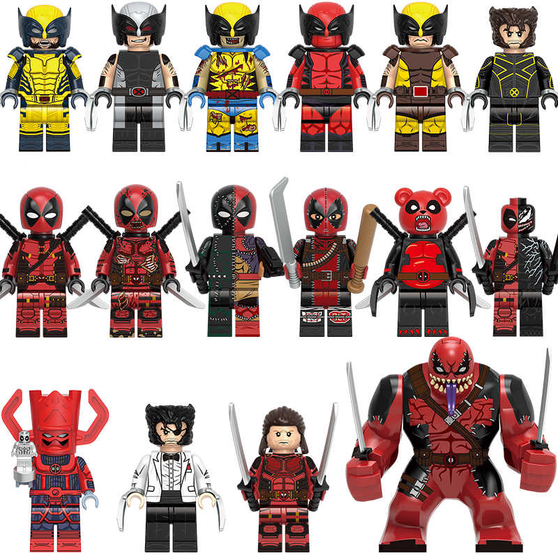 Super Heroes Deadpool Wolverine Building Blocks Mini Figures DIY Bricks ...